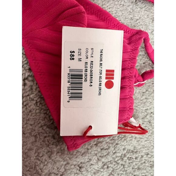 Solid & Striped NWT The Rachel Belted Ribbed Bikini in Orchid Women's Size M - Picture 10 of 12